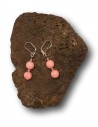 Boucles d'oreilles pendantes pierres fantaisie roses