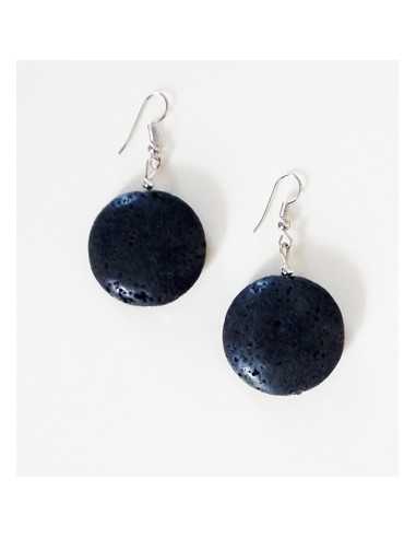 Boucles d'oreilles pierre de lave 3 cm