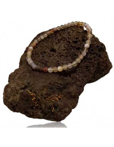 Bracelet agate Botswana pierres boules 4 mm