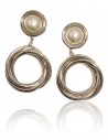 Boucles d'oreilles pendantes anneaux sur perle