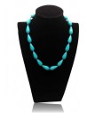 Collier turquoise pierre de synthèse fines gouttes