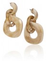 Boucles d'oreilles anneaux pvc effet beige irisé