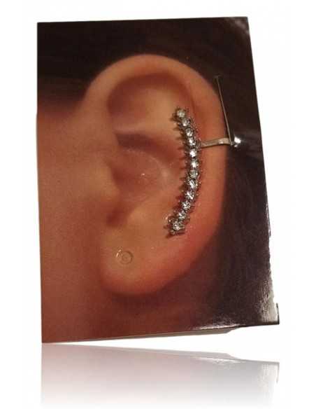 Bijou d'oreilles petite ligne de strass