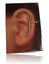 Bijou d'oreilles petite ligne de strass