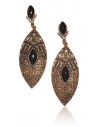 Boucles d'oreilles vintage métal vieilli pointes orientales