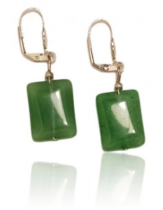 Boucles d'oreilles pierre aventurine rectangle