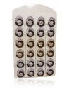 12 paires de boucles d'oreilles anneaux serties sur présentoir