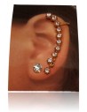 Bijou d'oreilles ligne de strass et clou serti