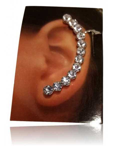 Bijou d'oreilles ligne de strass ronds