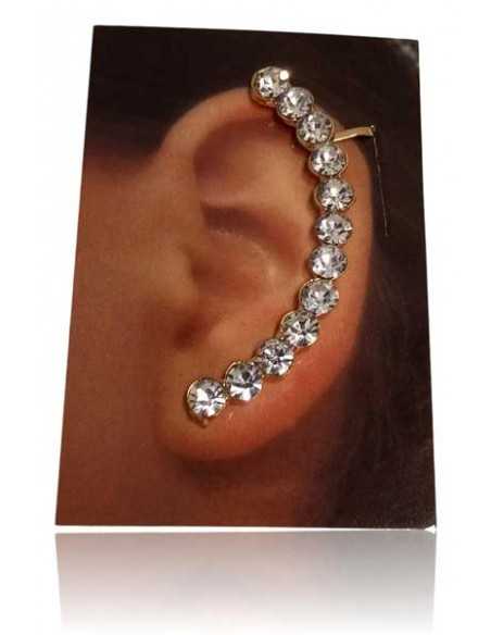 Bijou d'oreilles ligne de strass ronds