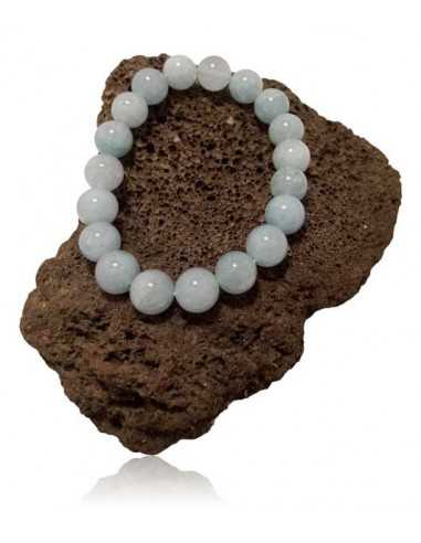 Bracelet calcédoine pierres boules 10 mm