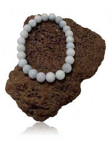 Bracelet calcédoine pierres boules 8 mm