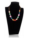 Collier longueur ajustable cauri colorés