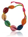 Bracelet ajustable cauris colorés