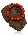 Bracelet pierre agate marron boules 10 mm