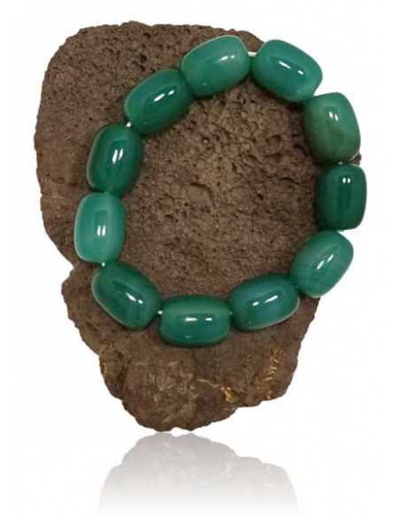 Bracelet agate perles cubiques larges divers coloris