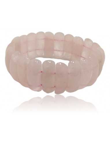 Bracelet quartz rose pierres ovales
