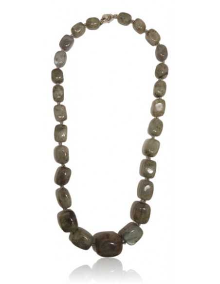 Collier labradorite pierre cubiques