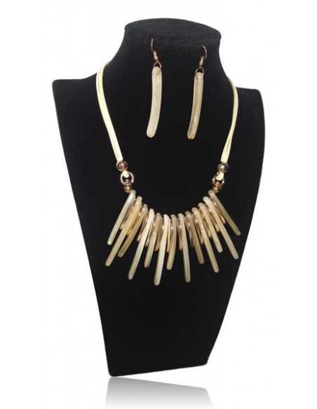 Collier ras de cou franges pvc