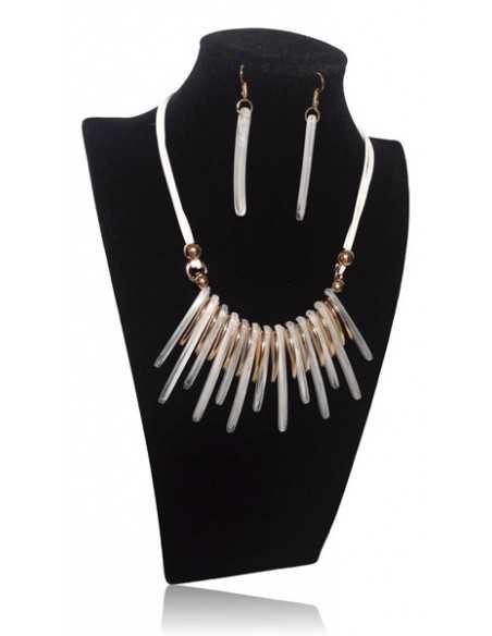 Collier ras de cou franges pvc