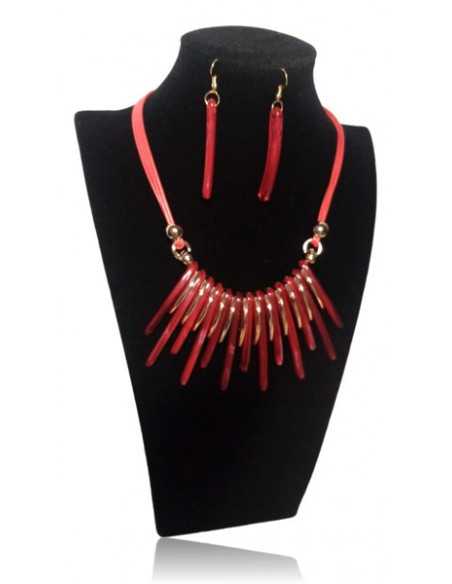 Collier ras de cou franges pvc