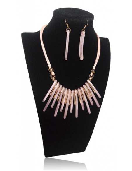 Collier ras de cou franges pvc