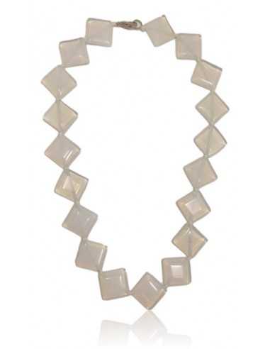 Collier opale pierres carrées