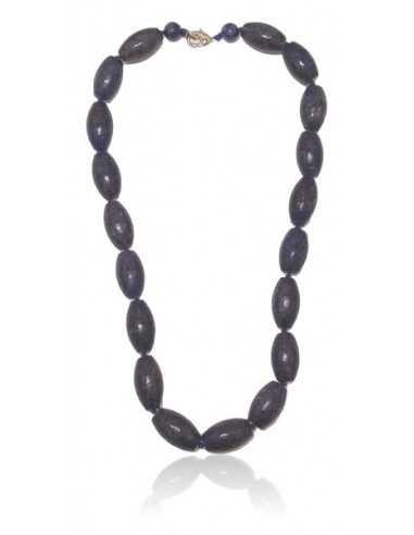 Collier lapis-lazuli pierres tambour