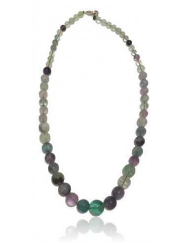 Collier fluorite boules dégradées