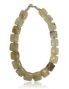 Collier prehnite pierres carrées