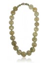 Collier prehnite pierres rondes plates