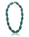 Collier turquoise reconstituée perles ovales