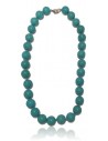 Collier turquoise pierre reconstituées perles rondes