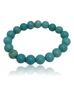 Bracelet turquoise véritable pierres boules 10 mm