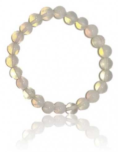 Bracelet opale pierres boules 8 mm