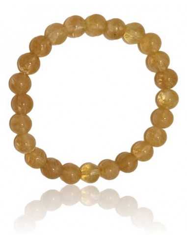 Bracelet citrine pierres boules 8 mm