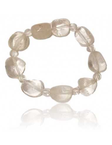 Bracelet cristal de roche pierres cubiques et boules