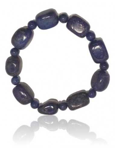 Bracelet lapis lazuli pierres cubiques & boules