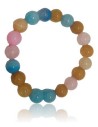 Bracelet agate pierres boules 10 mm multicolore