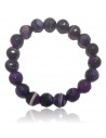 Bracelet agate violet pierres boules facettées 10 mm