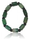 Bracelet agate verte pierres tubes cubiques