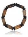 Bracelet agate marron deux perles separées par tubes