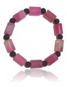 Bracelet agate rose pierres tubes cubiques