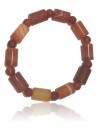 Bracelet agate perles cubiques marron