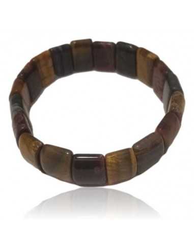 Bracelet oeil de tigre/ taureau/ faucon pierres rectangles