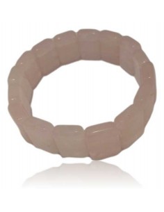 Bracelet quartz rose pierres carrées