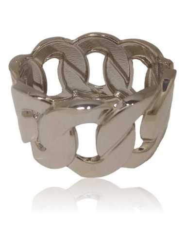 Bracelet manchette large rigide grosse maille