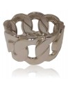 Bracelet manchette large rigide grosse maille