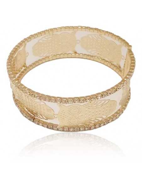 Bracelet manchette hiboux motif filigranes