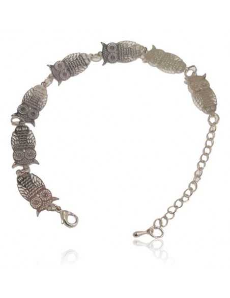 Bracelet motifs hiboux filigrane